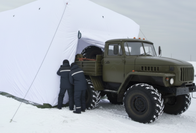 бескаркасная палатка надувная